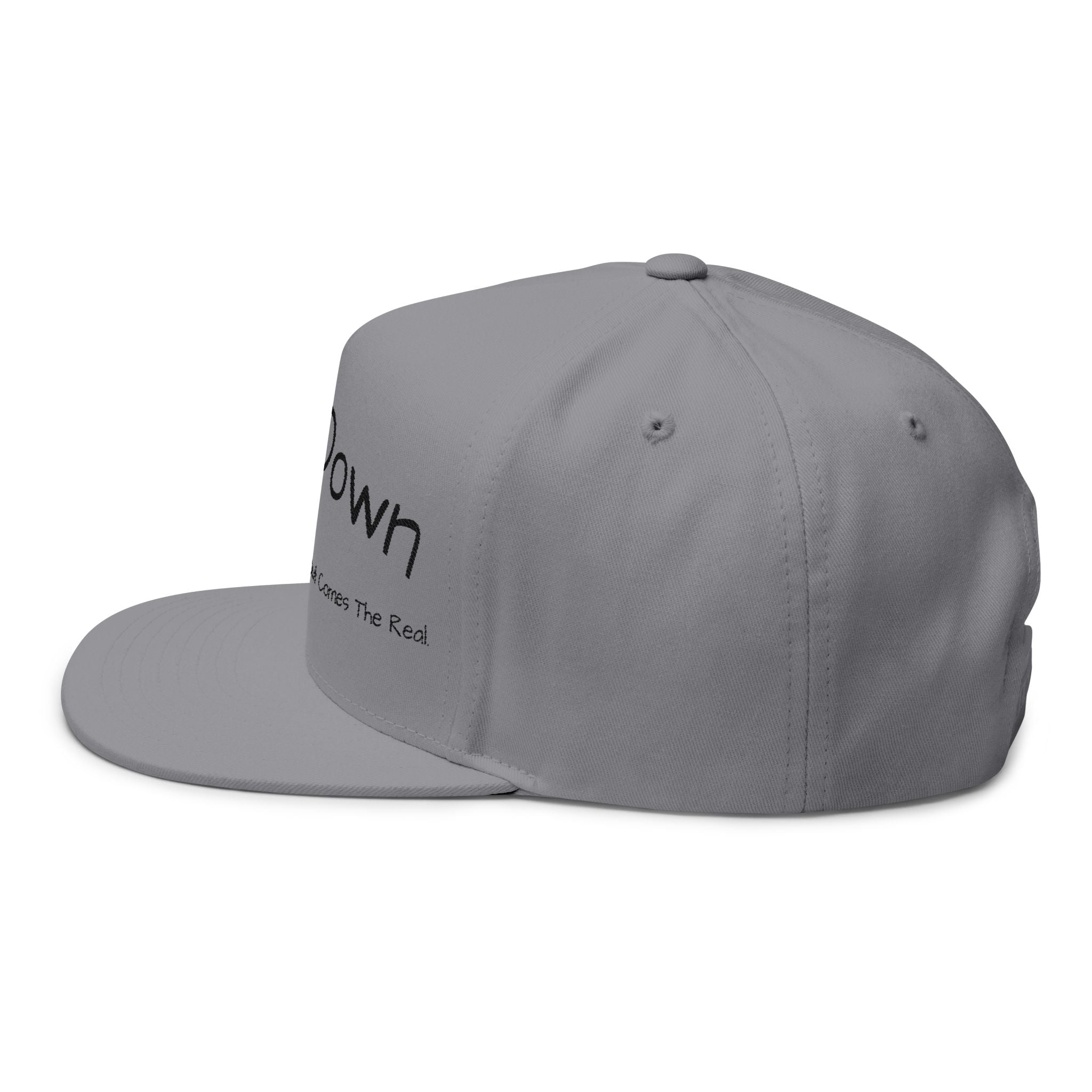 Flat Bill Cap — "MaskDown Gear" Embroidered Snapback Hat