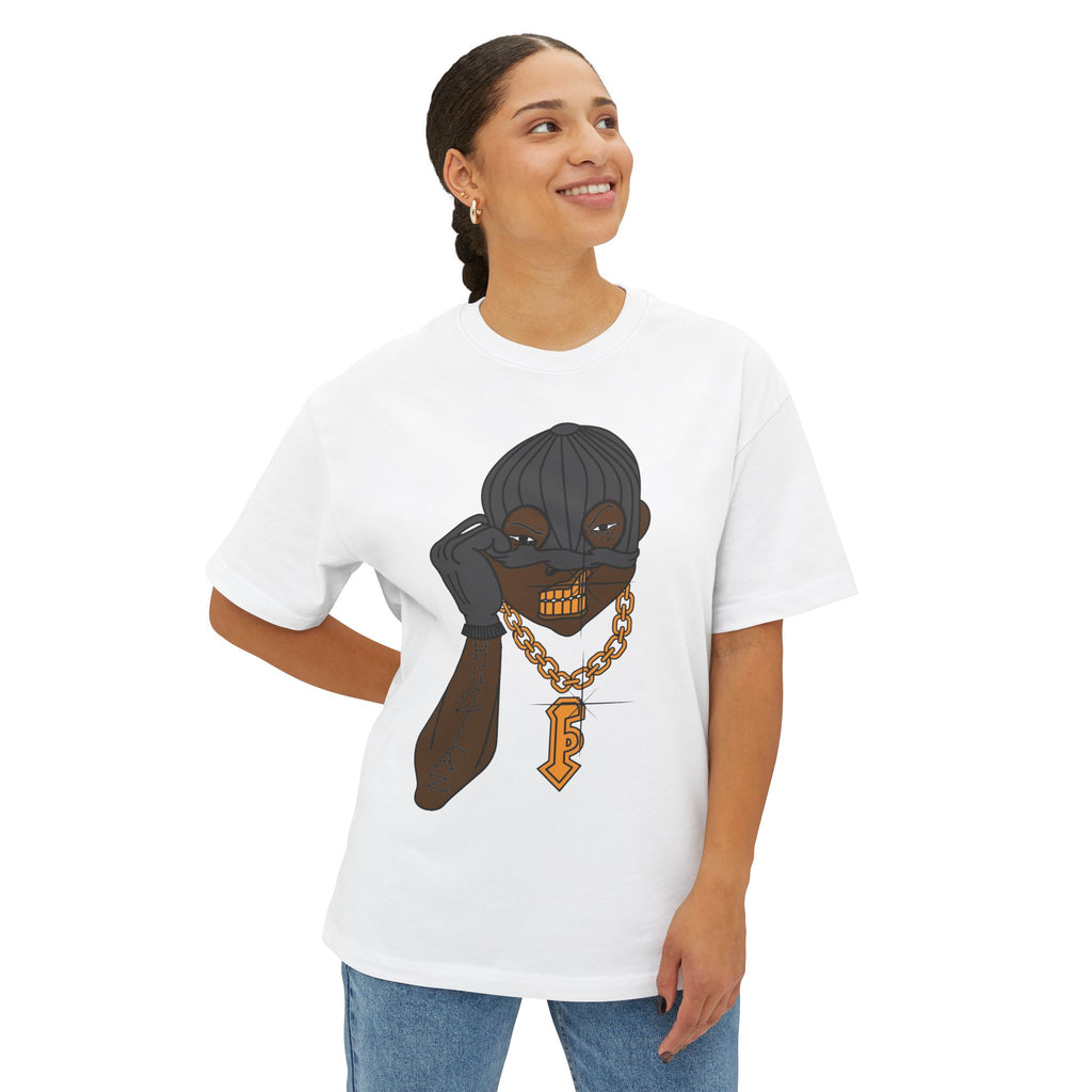 Gold Grill Mask Graphic Tee — Urban Streetwear Oversized T‑Shirt