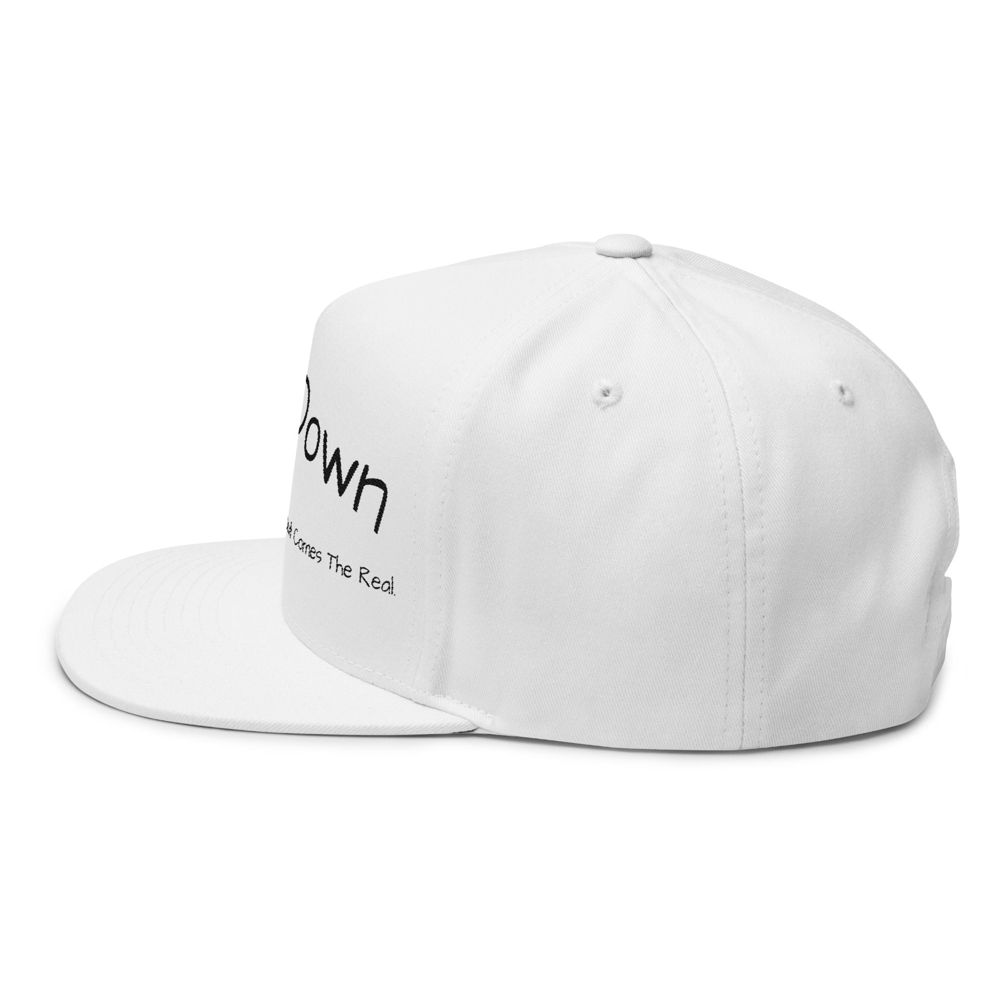 Flat Bill Cap — "MaskDown Gear" Embroidered Snapback Hat