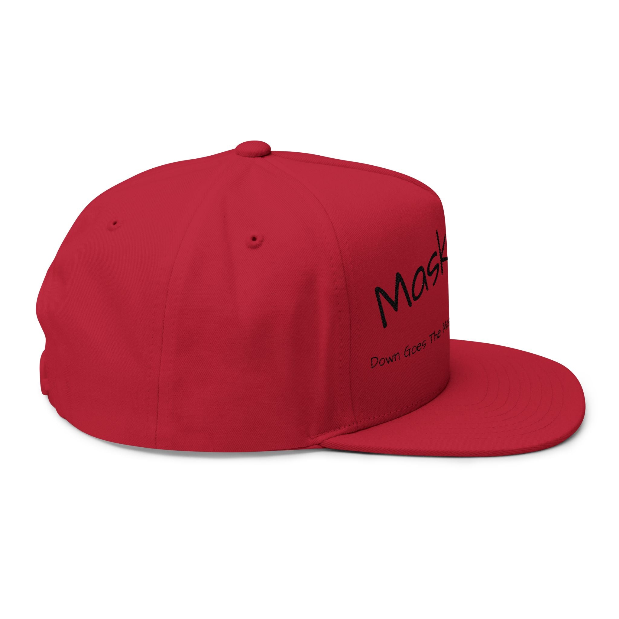 Flat Bill Cap — "MaskDown Gear" Embroidered Snapback Hat