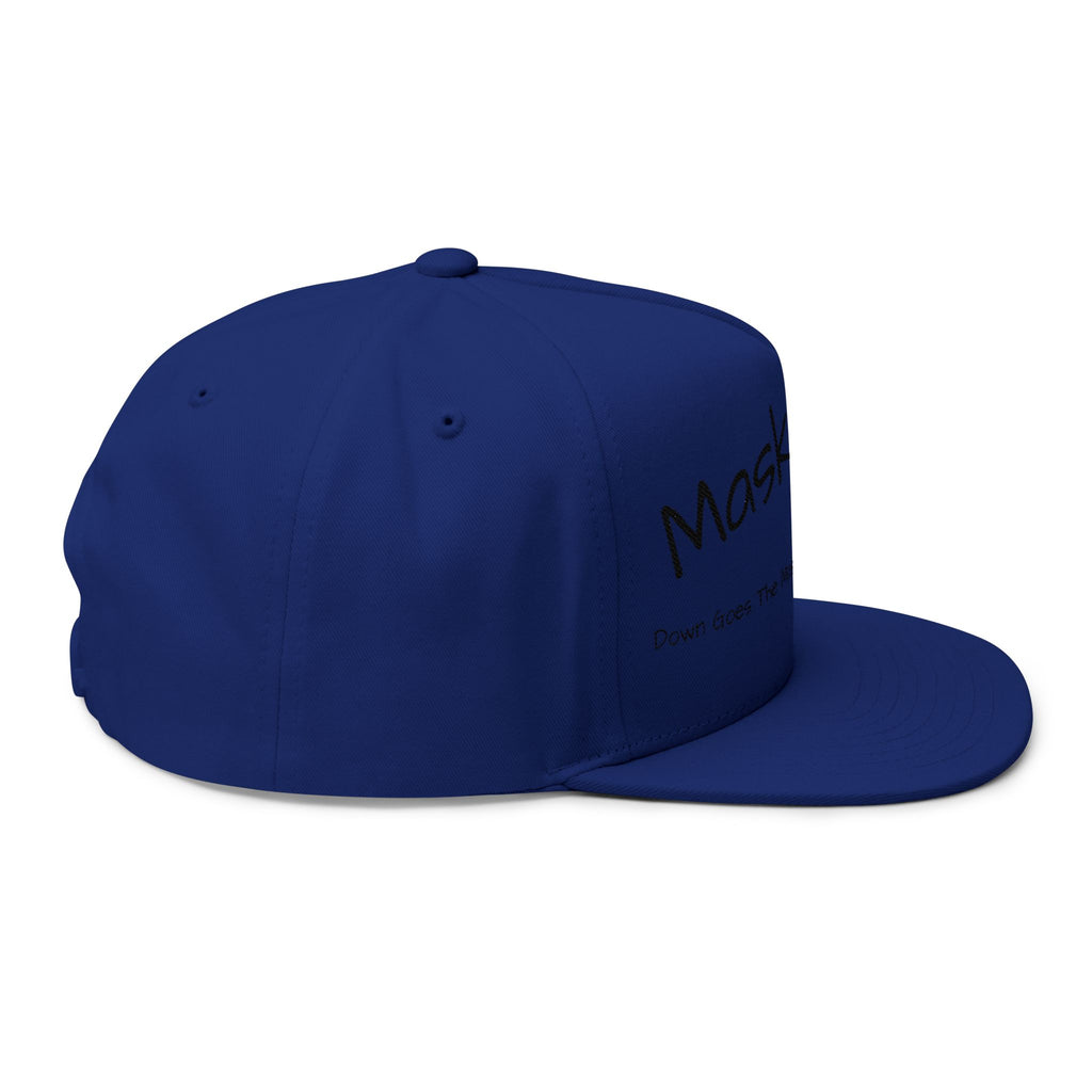 Flat Bill Cap — "MaskDown Gear" Embroidered Snapback Hat