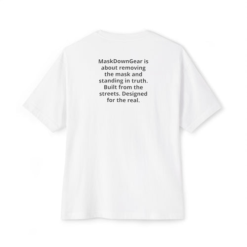 MaskDown Graphic Tee — Urban Streetwear Oversized T‑Shirt with Gold Chain Design