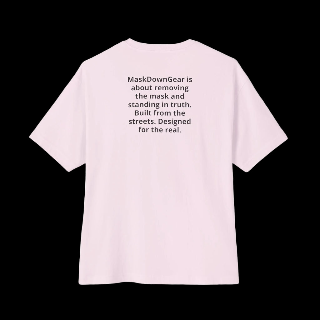 MaskDown Graphic Tee — Urban Streetwear Oversized T‑Shirt with Gold Chain Design