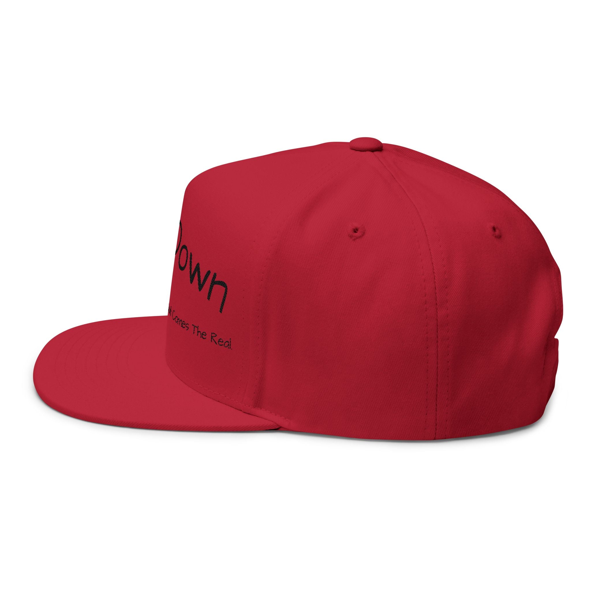 Flat Bill Cap — "MaskDown Gear" Embroidered Snapback Hat