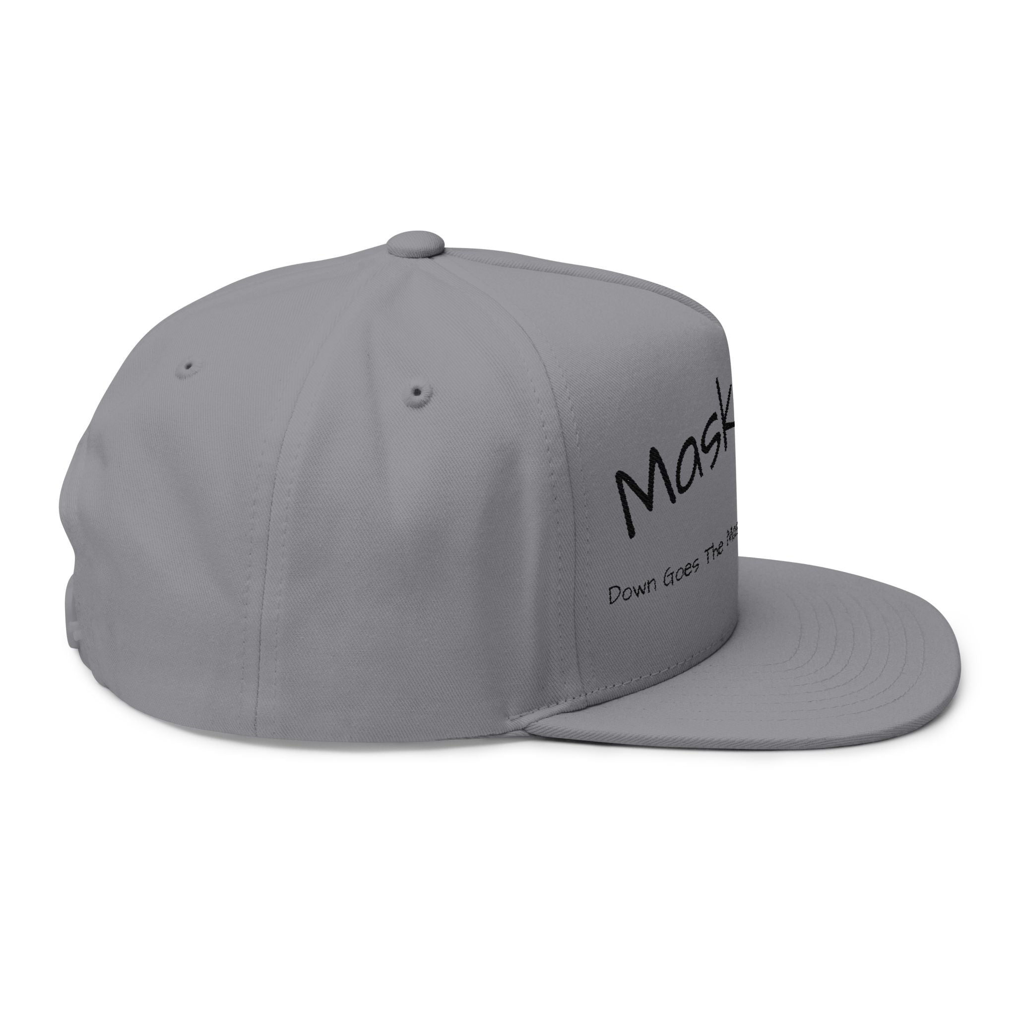 Flat Bill Cap — "MaskDown Gear" Embroidered Snapback Hat